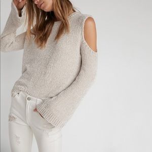 Express Chenille Open Shoulder Sweater